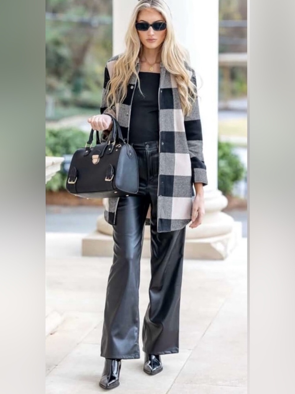 BB Dakota by Steve Madden Beige & Black Plaid Shacket Like New Size XL